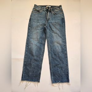 HIGH RISE Raw Hem CROP WIDE LEG JEANS- ELIZABETH AND JAMES - SIZE 26 /2